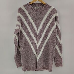 And the Why Sweater Size M/L I Oversized Purple And White Chunky Fuzzy Soft